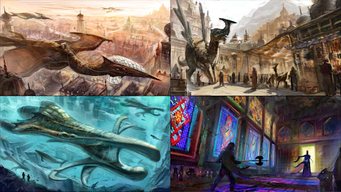 draw concept art, character, enviroment, digital painting