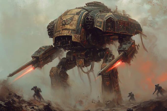 make detailed warhammer illustration, paint warhammer