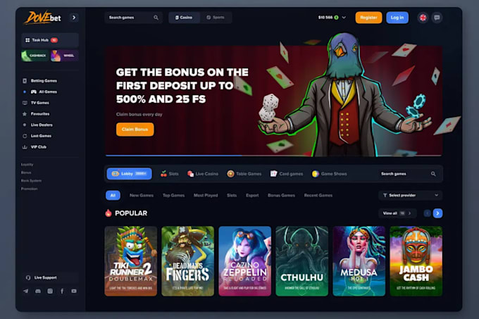 develop slot card game poker blackjack crypto game