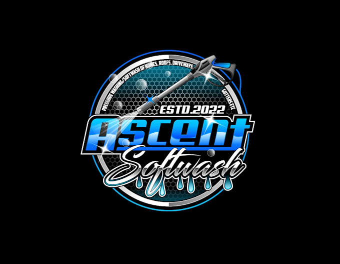 create attractive and imagination pressure washing logo design