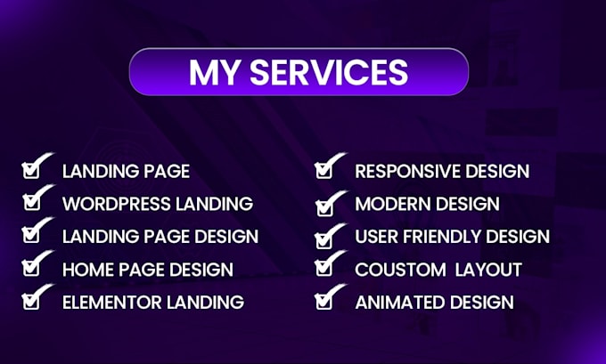 design wordpress landing page elementor landing and home page