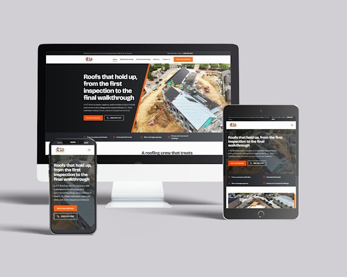do hvac, roofing, construction, pressure washing, plumbing, remodeling website