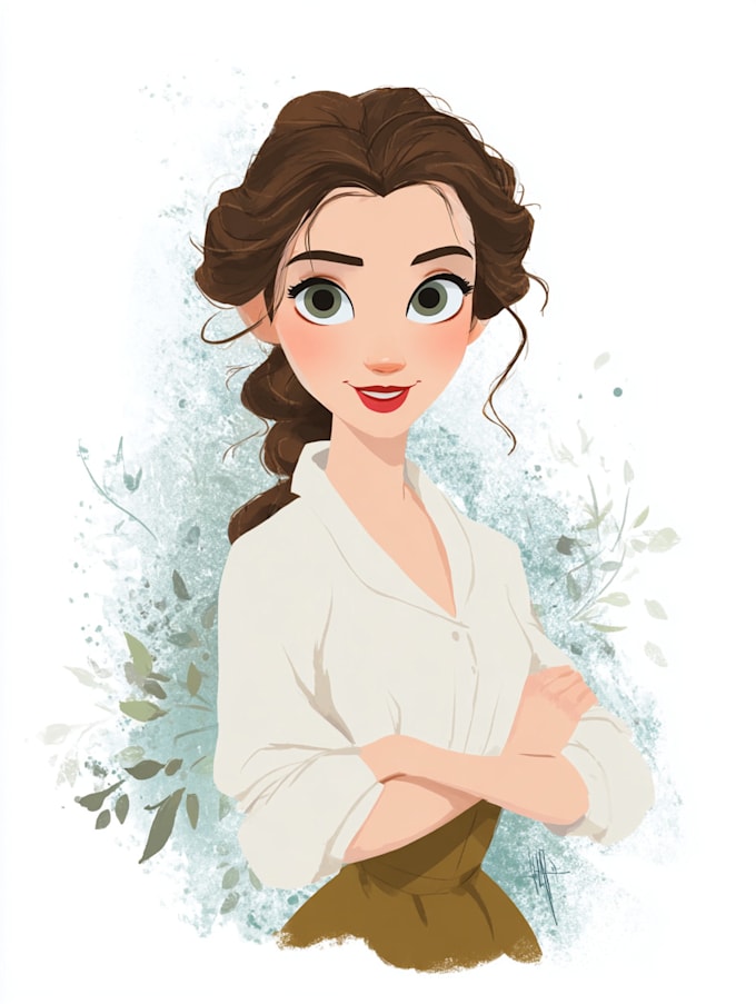 draw cute cartoon stylized portrait in style