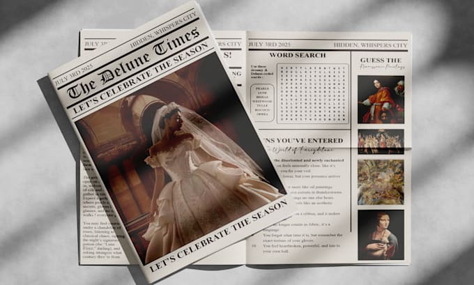 design a creative vintage or modern newspaper layout