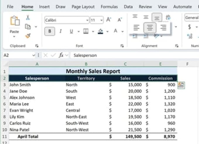 do data typing, excel formatting and data structuring