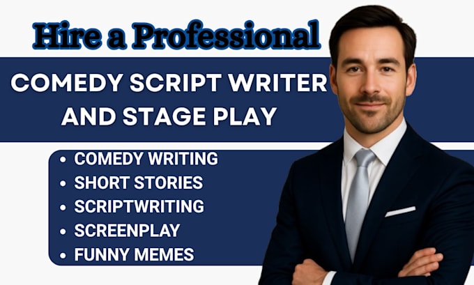 write, edit screenplay funny stories drama comedy script jokes skit stage play
