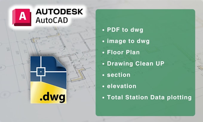 convert hand sketch, PDF or image to cad drawings