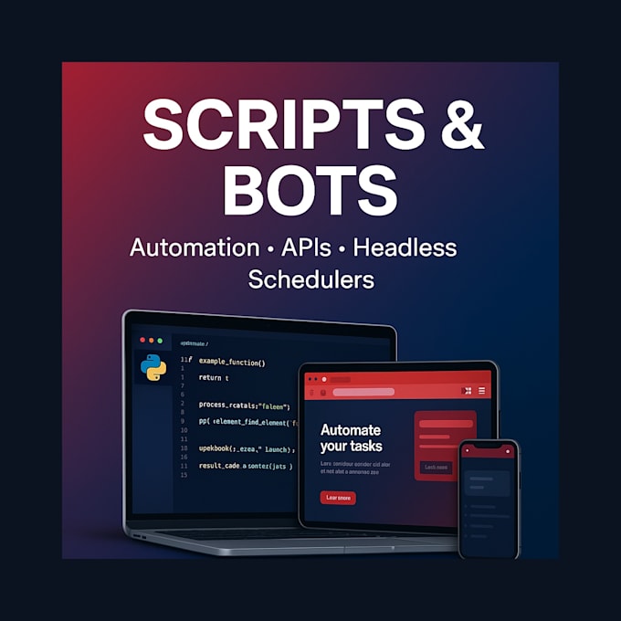 build custom automation scripts, bots, and web scraping tools
