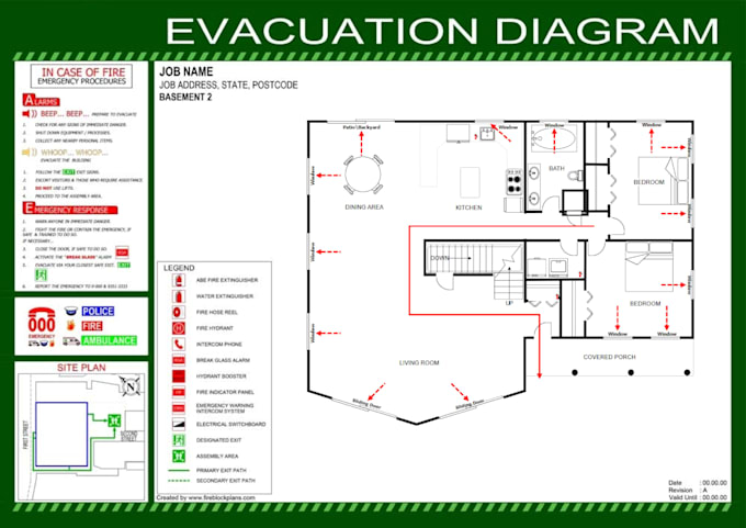create professional emergency evacuation plan, safety plan, exit plan