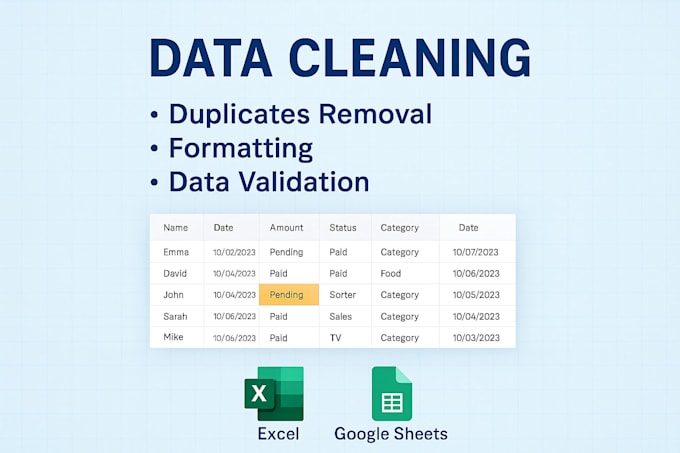 be your excel expert for data cleanup and formatting