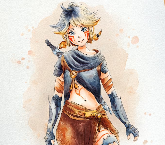 create fantasy watercolor characters and illustrations