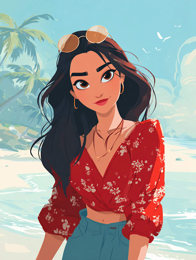 create a disney cartoon illustration
