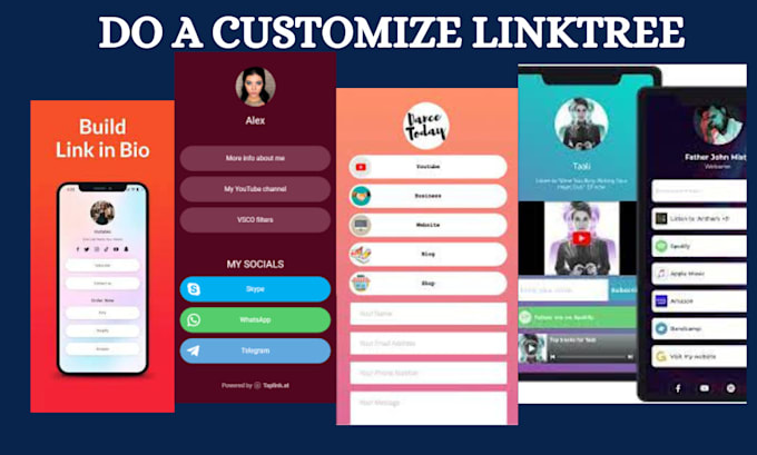 setup a customize linktree bio link landing page for your social media