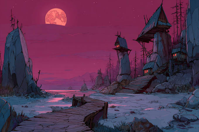 do a fantasy environment concept art oc sci fi art