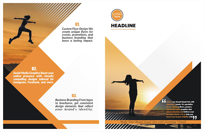 design professional flyers, brochures and branding visuals