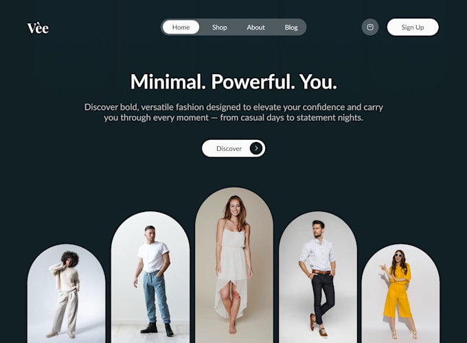 create modern, minimalistic and functional website