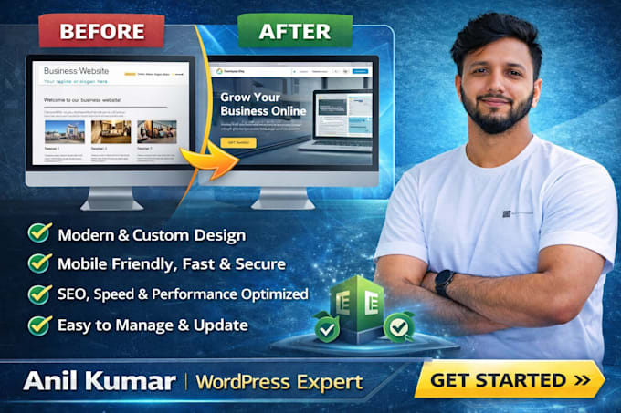 design a fast and professional wordpress website for your business