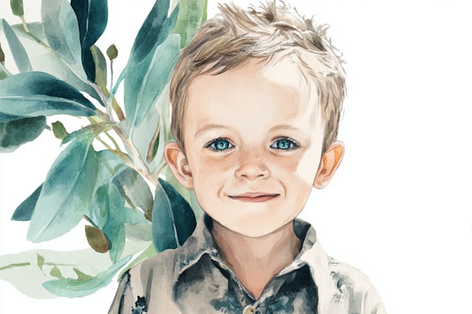 draw a digital watercolor portrait