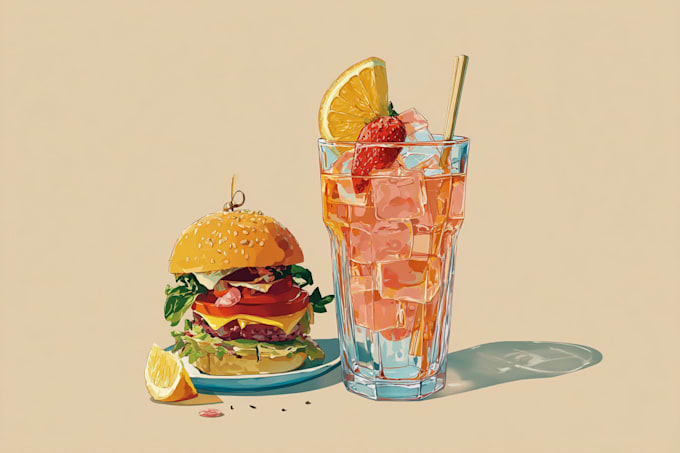 make food and beverage illustrations for your business