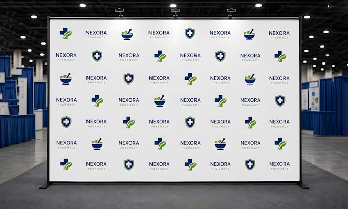 create step and repeat backdrop and banner for trade show or events