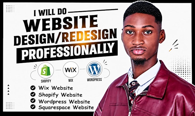 design or redesign shopify, wix, wordpress, squarespace,godaddy and odoo website