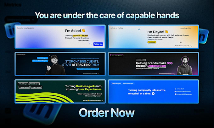 do professional linkedin optimized profile banner, header, cover artwork design