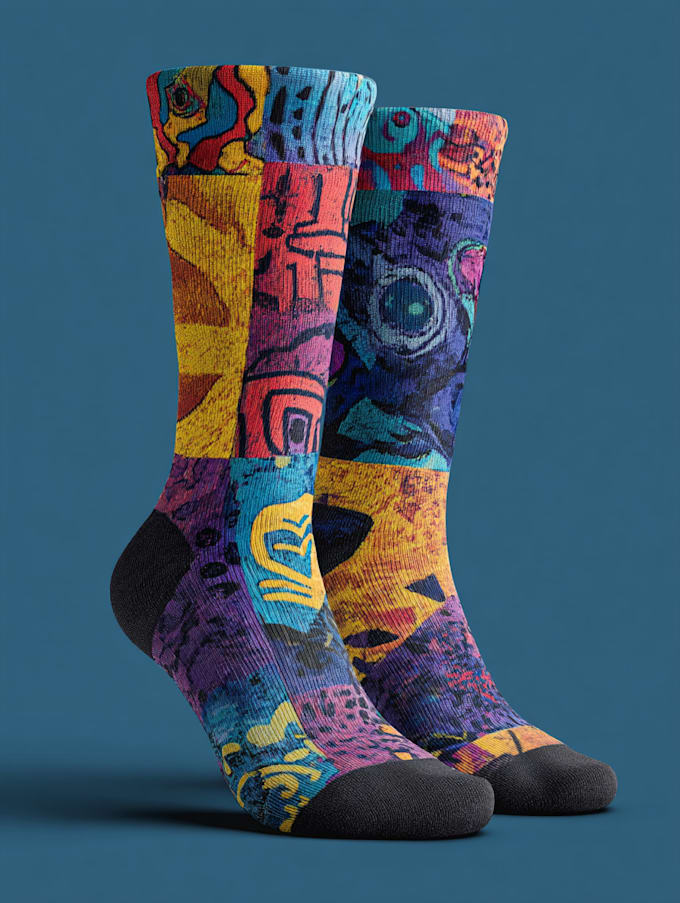 draw digital pattern socks design
