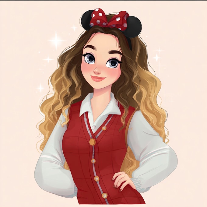 illustrate unique disney portrait painting