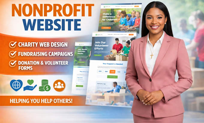 nonprofit website, charity, ngo,donation, non profit website, 501c3 on wordpress