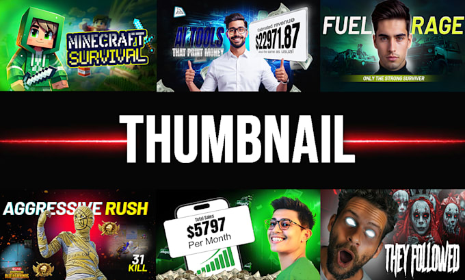 design custom clickbait and attractive thumbnail