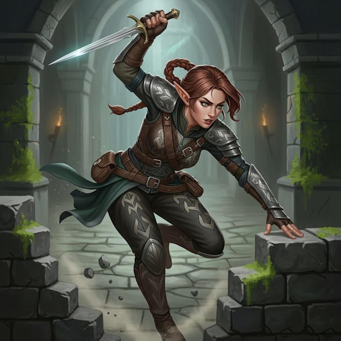 draw dnd character,  illustration for concept art