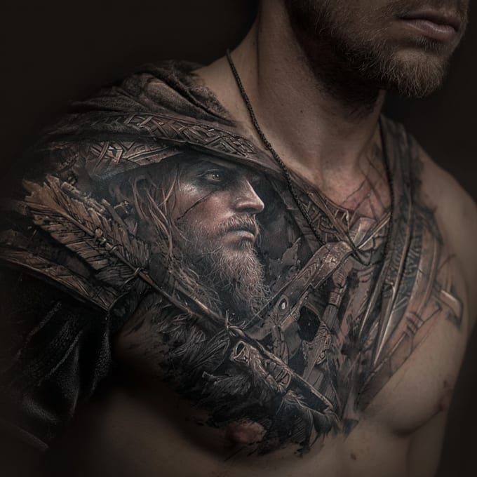 professionally design your sleeve tattoo , chest tattoo
