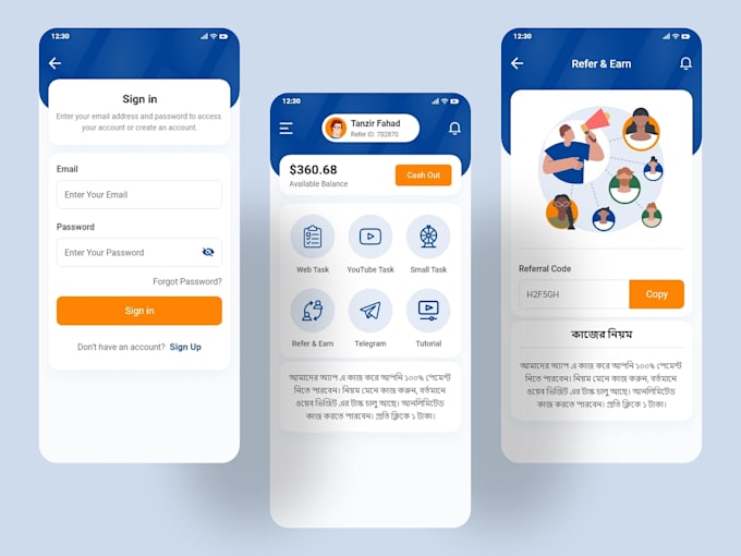 develop earning app, passive income app, affiliate earning app, automation app