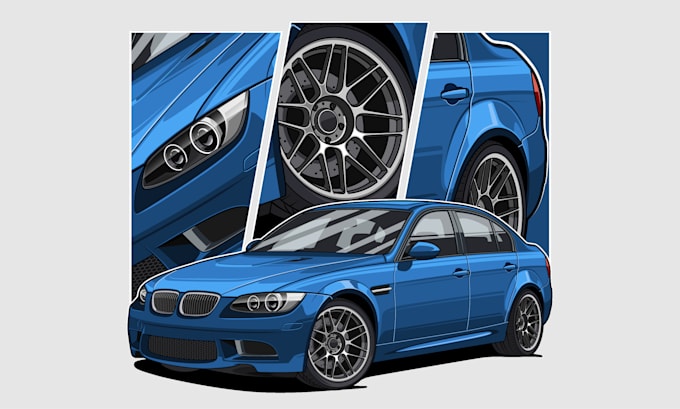 create detailed car vector illustrations