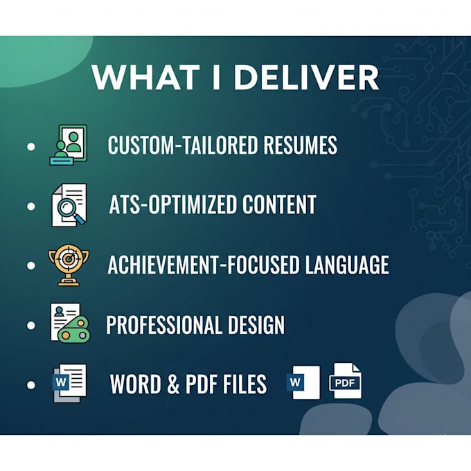 write professional, ats optimized resume CV and cover letter