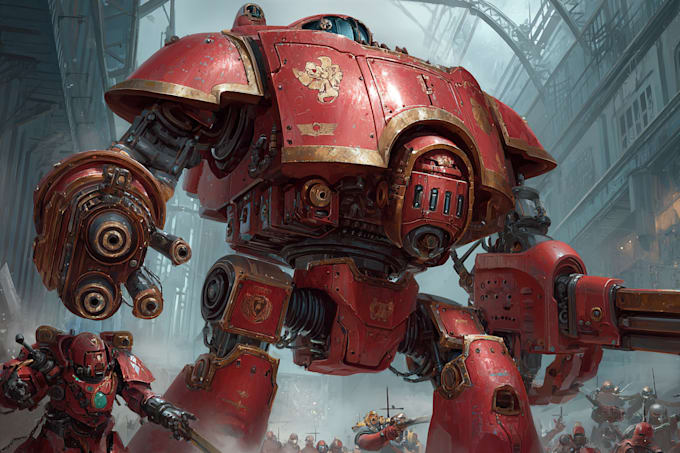 draw a detailed warhammer illustration