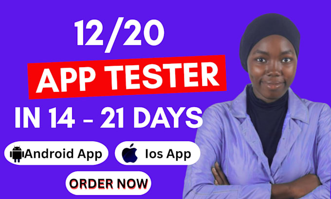 provide 12 testers for google play closed testing for 14 days 12 app tester ios