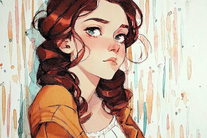 create unique watercolor character illustration