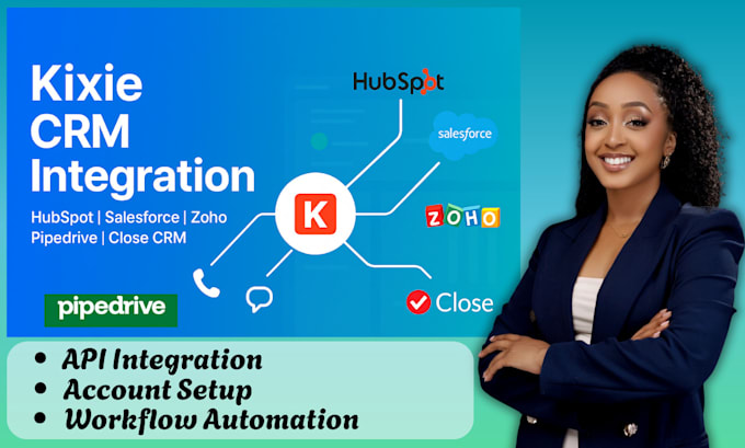 setup, integrate kixie crm with hubspot, salesforce, zoho, pipedrive, close crm
