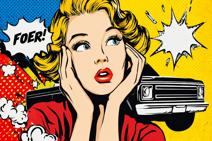 draw pop art portrait in roy lichtenstein style