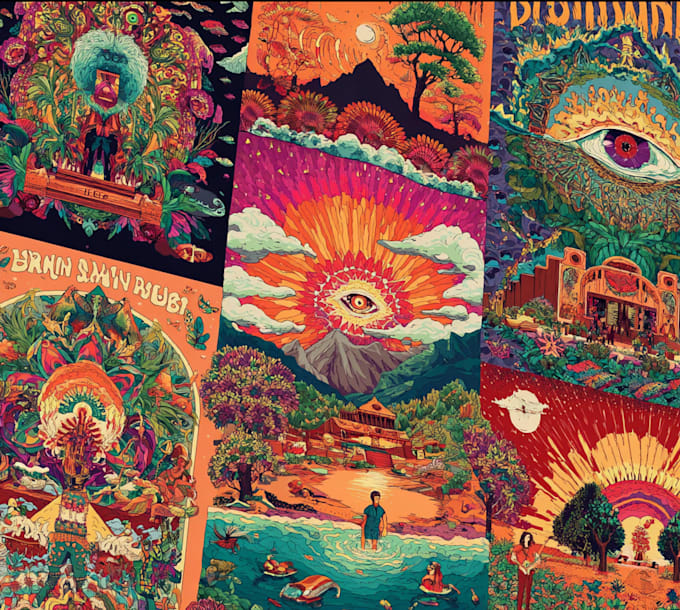 Make amazing psychedelic illustration for music album cover by ...