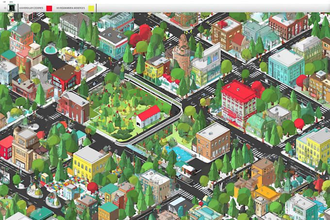 draw a unique vector or isometric map