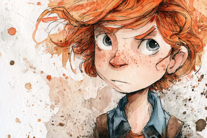 create watercolor character art