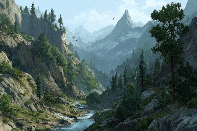 fantasy dnd background, landscape