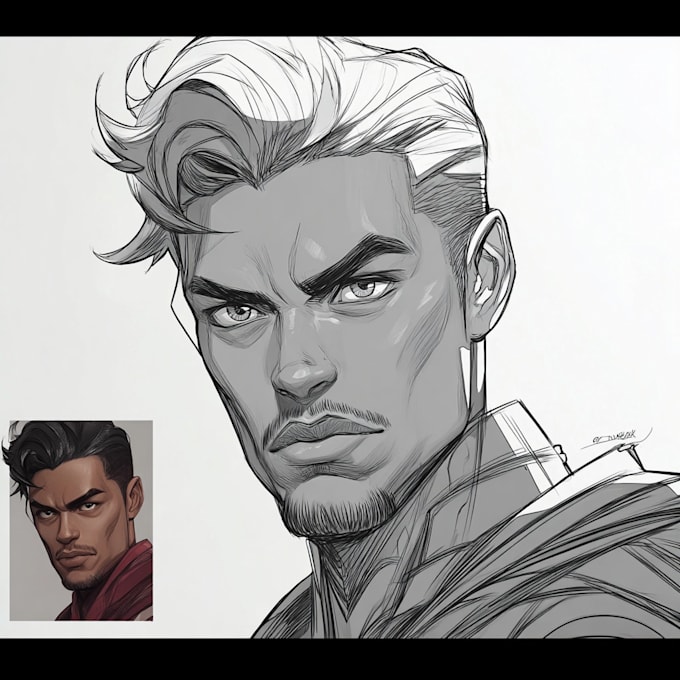 do super hero portrait sketch art