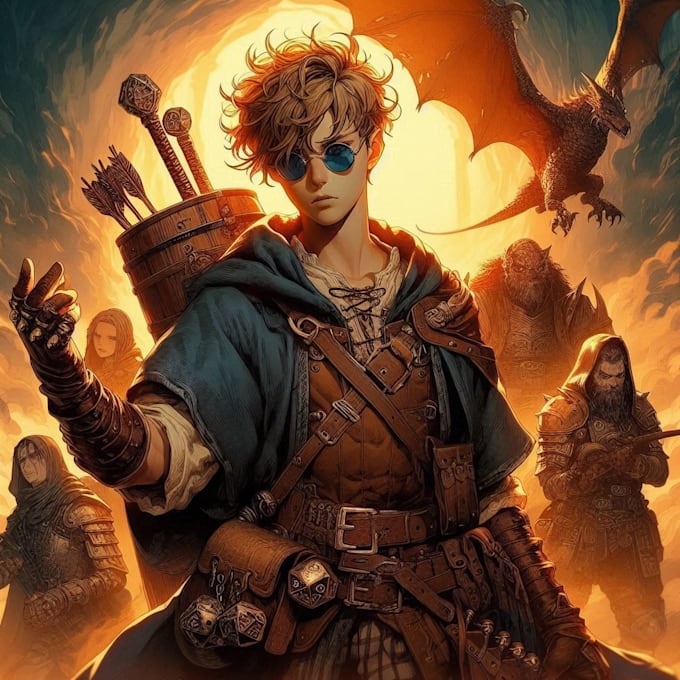 draw dungeons and dragons or oc illustration