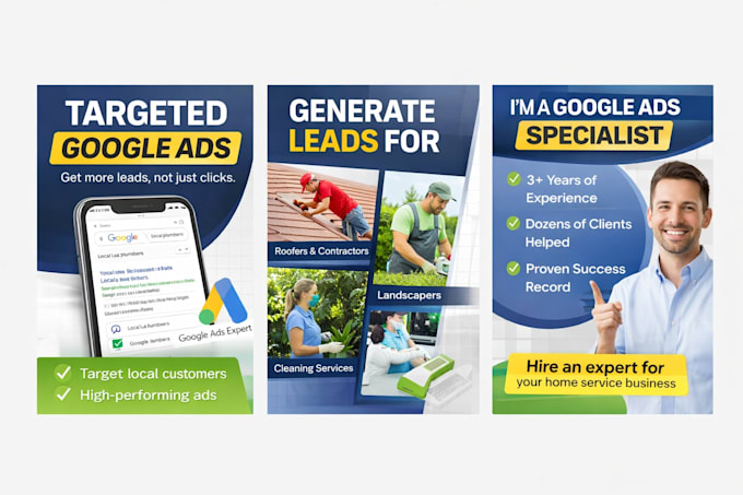 set up and manage google ads for roofing and gutter contractors