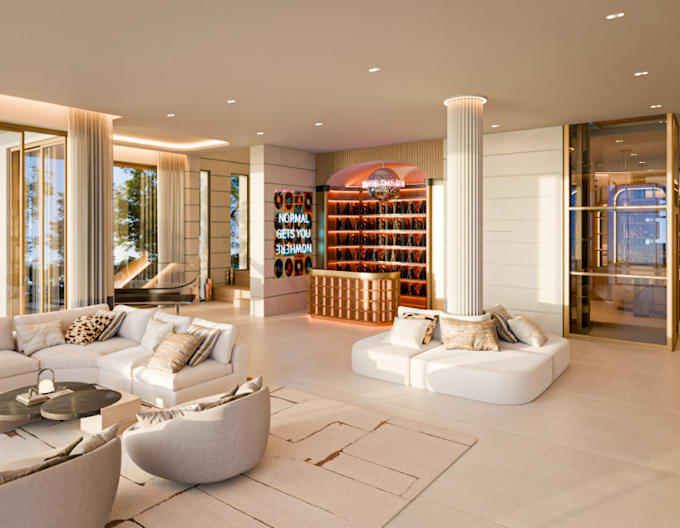 Render interior decorate,celling layout,redesign living room, render ...