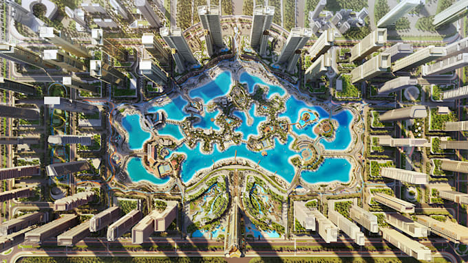 render 2d 3d master plan site plan urban landscape design urban planning estate