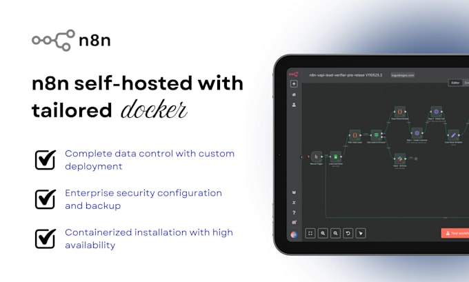 set up a secure selfhosted n8n automation system with docker